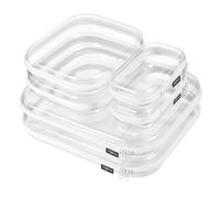 YQBRAO 6PCS Clear Hard Shell Zipper Case, Clear Travel Cosmetic Bag, Toiletry & Makeup Case, Zippered Toy Storage Bins, Pencil Organizer Pouch, Hard Plastic Travel Organizer, 2x 14 2x 10 2x 8
