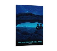 YQCQCS Canyonlands National Park Vintage Travel Poster Hikers Starry Skys Canvas Art Poster Picture Wall Decor Painting Posters Decorative Posters