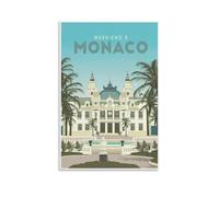 YQCQCS Monaco Monte Carlo Vintage Travel Poster Canvas Art Poster Picture Wall Decor Painting Posters Decorative Posters