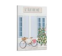 YQCQCS Ré Island Bicycle Vintage Travel Poster Canvas Art Poster Picture Wall Decor Painting Posters Decorative Posters