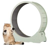 YQDDM Cat Exercise Wheel, Wooden Cat Exercise Wheel, with Carpeted Runway, Pet Treadmill Running Machine with Brake, for Small and Large Cats(Green,XL)