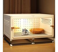 YQDDM Removable Injection Molded Hamster Squirrel Cage, Multifunctional Small Animal Cage,Chinchilla Villa, Transparent Sliding Door