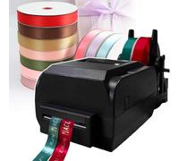 YQDDO Satin Ribbon Printer Machine 1/2/4 Row Digital Ribbon Printer 150 mm/s Label Printer Foil Stamping Printing Machine, Adjustable Width, Supports 50+ Languages for Wrapping(Double row)