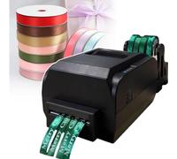 YQDDO Satin Ribbon Printer Machine 1/2/4 Row Digital Ribbon Printer 150 mm/s Label Printer Foil Stamping Printing Machine, Adjustable Width, Supports 50+ Languages for Wrapping(Four rows)