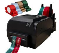 YQDDO Satin Ribbon Printer Machine 1 Row/ 2Row/ 4 Row Digital Ribbon Printer 150 mm/s Label Printer Foil Stamping Printing Machine, Adjustable Width, Supports Languages(Double row)