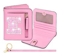 YQE Initial RFID Wallet Small Teen Girl Gifts Trendy Stuff Birthday Christmas Stocking Stuffer Gift Idea for Tween Daughter Granddaughter Niece 6 7 8 9 10 11 12 13 Year Old, Pink, E