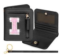 YQE Initial RFID Wallet Small Teen Girl Gifts Trendy Stuff Birthday Christmas Stocking Stuffer Gift Idea for Tween Daughter Granddaughter Niece 6 7 8 9 10 11 12 13 Year Old, Black, I