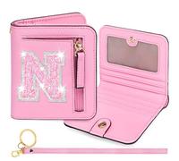 YQE Initial RFID Wallet Small Teen Girl Gifts Trendy Stuff Birthday Christmas Stocking Stuffer Gift Idea for Tween Daughter Granddaughter Niece 6 7 8 9 10 11 12 13 Year Old, Pink, N