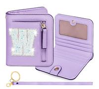 YQE Initial RFID Wallet Small Teen Girl Gifts Trendy Stuff Birthday Christmas Stocking Stuffer Gift Idea for Tween Daughter Granddaughter Niece 6 7 8 9 10 11 12 13 Year Old, Purple, W