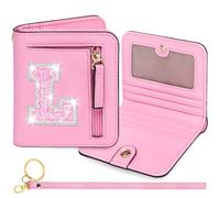 YQE Initial RFID Wallet Small Teen Girl Gifts Trendy Stuff Birthday Christmas Stocking Stuffer Gift Idea for Tween Daughter Granddaughter Niece 6 7 8 9 10 11 12 13 Year Old, Pink, L