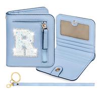 YQE Initial RFID Wallet Small Teen Girl Gifts Trendy Stuff Birthday Christmas Stocking Stuffer Gift Idea for Tween Daughter Granddaughter Niece 6 7 8 9 10 11 12 13 Year Old, Blue, R