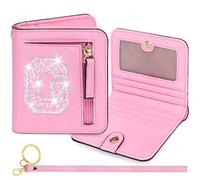 YQE Initial RFID Wallet Small Teen Girl Gifts Trendy Stuff Birthday Christmas Stocking Stuffer Gift Idea for Tween Daughter Granddaughter Niece 6 7 8 9 10 11 12 13 Year Old, Pink, G