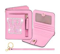 YQE Initial RFID Wallet Small Teen Girl Gifts Trendy Stuff Birthday Christmas Stocking Stuffer Gift Idea for Tween Daughter Granddaughter Niece 6 7 8 9 10 11 12 13 Year Old, Pink, W