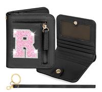 YQE Initial RFID Wallet Small Teen Girl Gifts Trendy Stuff Birthday Christmas Stocking Stuffer Gift Idea for Tween Daughter Granddaughter Niece 6 7 8 9 10 11 12 13 Year Old, Black, R