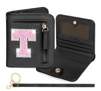 YQE Initial RFID Wallet Small Teen Girl Gifts Trendy Stuff Birthday Christmas Stocking Stuffer Gift Idea for Tween Daughter Granddaughter Niece 6 7 8 9 10 11 12 13 Year Old, Black, T