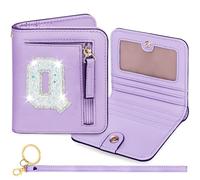 YQE Initial RFID Wallet Small Teen Girl Gifts Trendy Stuff Birthday Christmas Stocking Stuffer Gift Idea for Tween Daughter Granddaughter Niece 6 7 8 9 10 11 12 13 Year Old, Purple, Q