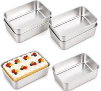YQGQSUAK 6 Pack Stainless Steel Loaf Tin, Cake Tins & Banana Bread Moulds | For banana bread, sandwich bread, sponge cake, fruit loaf, meat loaf and everyday homemade bakes.