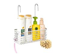 YQh Hanging Shower Rack, Bathroom Rack Storage Rack, Shampoo Bracket, The Back Hook can be rotated, and can be Hung on The Faucet or Cross bar, 304 Stainless Steel Rust Proof (Single Layer Shelf)