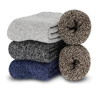 YQHMT 3Pack Mens Super Thick Wool Warm Socks Gifts Soft Casual Knit Winter Crew Socks Stocking Stuffers, Christmas Gift, Multicolor-02, 6-11