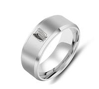 YQHWLKJ Anime Stainless Steel Ring Wings Of Liberty Flag Finger Rings For Men Women Jewelry Fans-11,Silver
