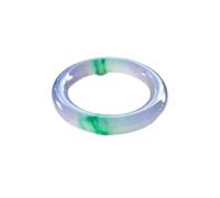 YQHWXDRO Bangles, Jade Bangle, Women's Bracelet, Translucent Purple Floating Green Flower Bangles, with Box, 54-64Mm