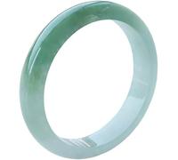 YQHWXDRO Bangles, Natural Jade Bangle Bracelet, Floating Flower Sun Green, Thin Round, with Jewelry Box, 53-64Mm