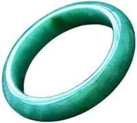 YQHWXDRO Bangles, Women's Green Jade Bangle Bracelet Floating Flowers, Ladies Bangles, with Jewelry Box, 54-64M