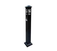 YQINQIN83B ashtrays for outside Black Fixable Outdoor Vertical Ash Pillar Smoking Area Trash can Stainless Steel Cigarette Butt Collection ashtray for outside patio