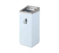 YQINQIN83B ashtrays for outside Black/white Hotel Trash Cans Lobby Vertical Stainless Steel Ashtrays Corridor Aisle Hotel Club Hall Outdoor ashtray for outside patio(White)