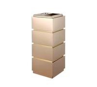 YQINQIN83B ashtrays for outside Gold/silver Stainless Steel Hotel Trash Cans Lobby Vertical Square Ash Column Corridor Aisle Hotel Club Hall Outdoor ashtray for outside patio(Gold)