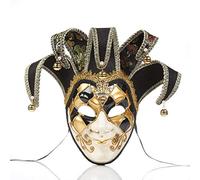 YQkoop Joker Mask Full Face Jester Mask Venetian Masquerade Mask for Women Girl Carnival Costume Props Halloween Party