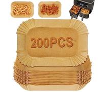 YQL 200pcs Air Fryer Liners Disposable for Ninja Dual/Ninja Double Stack XL | Rectangle Air Fryer Accessories, Paper Liners for Af300UK/Af400UK/Af451UK/SL400UK/Salter/Tower 9l/Instant Vortex Dual