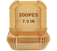 YQL 200PCS Disposable Air Fryer Liners Square 7.9inch for Airfryer 5L-7.5L | Non Stick Parchment Paper, Air Fryer Accessories for Tefal Easy Fry/Philips/COSORI/Ninja/Tefal/Tower/Instant/Uten/Chefman
