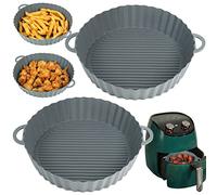 YQL 2PCS Silicone Air Fryer Liners Round for Ninja Multi-Cooker 4.3L-7.5L