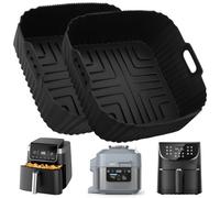 YQL 2PCS Square Air Fryer Silicone Liners Reusable for Ninja Airfryer PRO 4.7L AF140UK/AF180UK/ON400UK, Air Fryer Accessories for Ninja Crispi 3.8L, COSORI 4.7L/ 5.5L & Other Single Airfryer