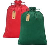 YQL Christmas Sacks Extra Large, 2PCS 70cm x 50cm Large Gift Bags Reusable Velvet Large Christmas Sacks with Drawstring Santa Sacks Xmas Gift Bags for Present Party Favor Holiday Wrapping