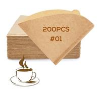 YQL Coffee Filter V01, 200PCS Disposable Unbleached Filter Papers Size 1