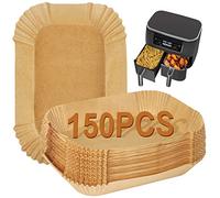 YQL Disposable Air Fryer Liners for Ninja Dual Zone, 150PCS Parchment Paper | Air Fryer Paper Sheets for AF300UK/AF400UK/DZ400UK, Non Stick Accessories Compatible with Tower,EMtronics,Instant Vortex