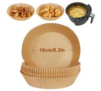 YQL Disposable Air Fryer Liners Round 6.3 Inch for Airfryer 3.5L-6L (50pcs) | Non Stick Greaseproof Parchment Paper Liners, Compatible with Ninja AF100UK,Tower,Cosori,Keplin&Other Single Airfryer Small