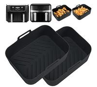 YQL Enlarge Thickened Air Fryer Silicone Liner for Ninja 9.5L AF400UK/Keplin 9L/Tower T17088 | Oven-Safe & Microwave-Safe | Premium Air Fryer Accessories | Kitchen Liners Reusable for Dual Basket