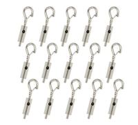YQL Portable Hook & Eye Turnbuckle Tension for 1/16-3/32 Galvanized /304/316 Stainless Steel Cable Guide Wire Rope Light Hanging Suspension Accessories Pack-15