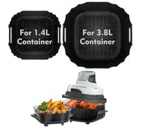 YQL Silicone Air Fryer Liners Square for Ninja CRISPi Air Fryer FN101UK | Reusable Air Fryer Accessories for Ninja Crispy, Large & Small for 3.8L & 1.4L Glass Container, Ideal for Reducing Cleanup