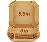 YQL Square Air Fryer Liners for Single Basket 3.5L-6L, 6.5inch Airfryer Liners Disposable for Ninja Speedi/AF140UK/SL300UK, Non Stick Parchment Paper for Cosori/Philips/Russell Hobbs/Chefman (50pcs)