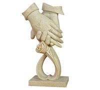 YQLKD Resin figure couple holding hands sculpture decoration Figurines