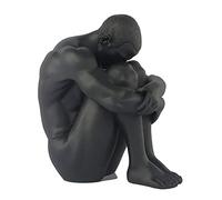YQLKD Sculpture Statue Resin Naked Man Sitting Position Holding A Leg Sculpture Wine Craftwork Statue