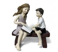 YQLKD Statues And Sculptures Resin Figurine Friendship Sister And Brother Sculpture Decor Crafts