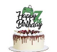 YQLXDHBD 1 Pcs Happy 7th Birthday Cake Topper Glitter Video Game Cake Pick Game On Controllers Seventh Cheers to 7 Years Cake Decoration，Boys Girls Game On Level Up Winner Party Decoration