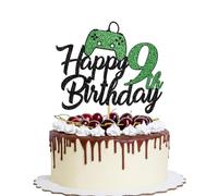 YQLXDHBD 1 Pcs Happy 9th Birthday Cake Topper Glitter Video Game Cake Pick Game On Controllers Ninth Cheers to 9 Years Cake Decoration，Boys Girls Game On Level Up Winner Party Decoration