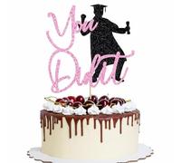 YQLXDHBD 1 Pcs You Did It Cake Topper,Congrats Grad, I am Done,Congrats Grad 2026 Graduation Cake Decorations,2026 Graduation Theme Boys Girls Graduate Party Supplies Black Pink