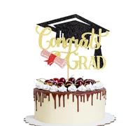 YQLXDHBD Congrats Grad Cake Topper,Congratulations Cake Decorations,2026 Graduation Cake Topper,Class Of 2026/Graduation Party Decorations/Graduation Cap Cake Decorations (Black Gold Glitter)